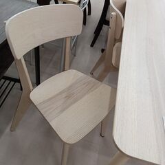 リユースのサカイ栃木店★ジモティ割あり★ IKEA ダイニングセット ホワイトベージュ W140×D78×H75 クリーニング済み TC10084の画像