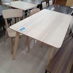 リユースのサカイ栃木店★ジモティ割あり★ IKEA ダイニングセット ホワイトベージュ W140×D78×H75 クリーニング済み TC10084の画像