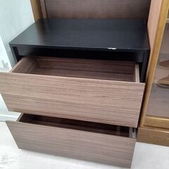 リユースのサカイ栃木店★ジモティ割あり★  チェスト ブラック×ブラウン W67.5×D40×H57.5 クリーニング済み TC10085の画像