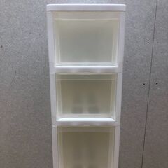  スリム収納ケース 4段チェスト 白 ホワイト プラスチック 衣装ケース 衣類収納 押入れ収納 タンス 整理棚 スリムチェスト 衣類収納ケース 引き出しタイプ　250804-23の画像