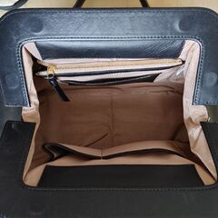 ハンドメイド軽い黒のカーフドクターバッグゴールドかなぐの画像