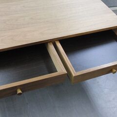 北欧デザイン コーヒーテーブル 引出×2 両サイド使用可 幅80cm 札幌 手稲 の画像