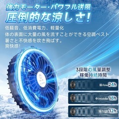 空調ベスト　ファン付き　ベスト　空調ウェア　冷却服　大容量バッテリー付属　新品未使用の画像