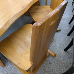 ジモティー見た！で5%OFF【ダイニングセット】テーブルセット ベンチ・イス2脚付き 幅165cm :ナチュラルの画像