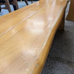 ジモティー見た！で5%OFF【ダイニングセット】テーブルセット ベンチ・イス2脚付き 幅165cm :ナチュラルの画像