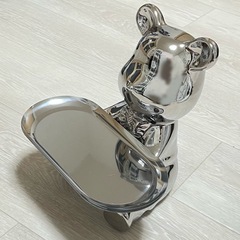 クマ 熊 小物置き 貯金箱 シルバーの画像