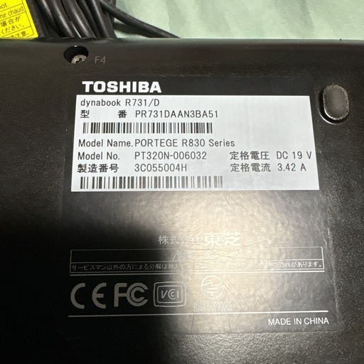 TOSHIBA R731/DIntelCore i5 16GBRAM WIN11