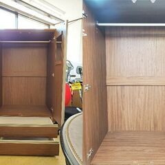 ニトリ NITORI ワードローブ トラウト2 クローゼット ハンガーラック ブラウン 木目模様■幅90㎝×奥行58.5㎝×高さ171.9㎝■近隣配送無料 買取帝国 朝霞店の画像
