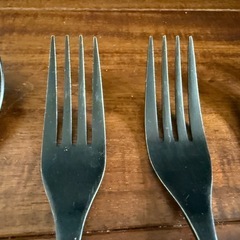 クロモリ食器　フォーク　スプーン　ナイフ　4セットの画像