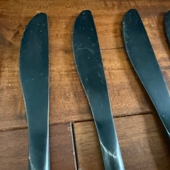 クロモリ食器　フォーク　スプーン　ナイフ　4セットの画像