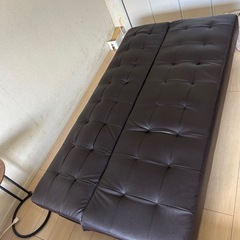 配達可【ソファーベッド】【茶】【管理番号10408】伊の画像
