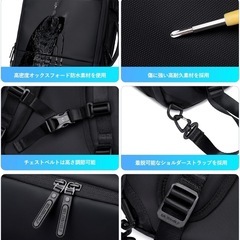 新品 拡張機能付き リュック ビジネスリュック 大容量 43L バックパック 防水の画像