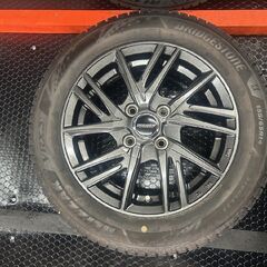 走行短め【BS VRX3 155/65R14】スタッドレス【WAREN 14インチ 4.5J4HPCD100+45】21年製 タント N-BOX ウェイク スペーシアギア等　(STP009)の画像
