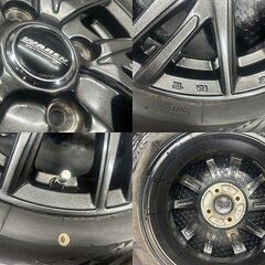 走行短め【BS VRX3 155/65R14】スタッドレス【WAREN 14インチ 4.5J4HPCD100+45】21年製 タント N-BOX ウェイク スペーシアギア等　(STP009)の画像