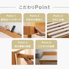 決まりました！コンセント　USB付き　セミダブルベッドフレーム　すのこの画像