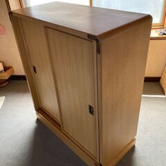【中古/長期保管品】■和風引き戸シューズボックス（下駄箱）■幅880mm×奥行405mm×高さ1030mm■の画像