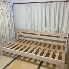無料ソファーベッド　木製すのこフレームの画像