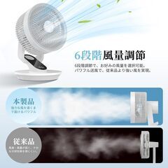 夏物セール【最終価格】卓上扇風機 DCモーター【2025年革新アップ 極静音 節電対策】6段階風量調節 360°自動首振り 12時間タイマー機能付 静音 卓上 小型 扇風機 超小型せんぷうき 強力送風 省エネ リモコン付き 一台多役 換気の画像