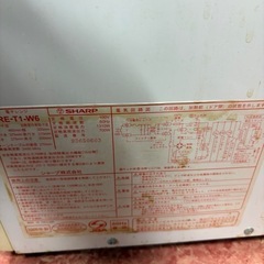 GY0804 SHARP　RE-T1-W6 電子レンジ　60Hz 2009年製 シャープの画像