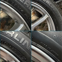 ⑰155/65R14新品タイヤ4本と中古美品ホイールとナット付きの画像