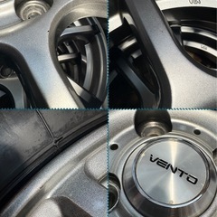 ⑰155/65R14新品タイヤ4本と中古美品ホイールとナット付きの画像