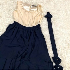 ノースリーブ パール ワンピース　フォーマルドレスの画像