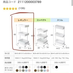 [8/20-8/25渡し] ニトリ スチールワゴン　の画像