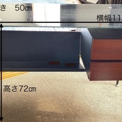 【再お値下げ】広々デスク　机　足元収納棚　引き出し２段付き　の画像