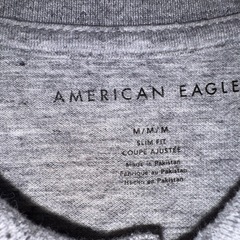 アメリカンイーグル　ポロシャツ　柄ありグレー　サイズM 使用感は有りの画像