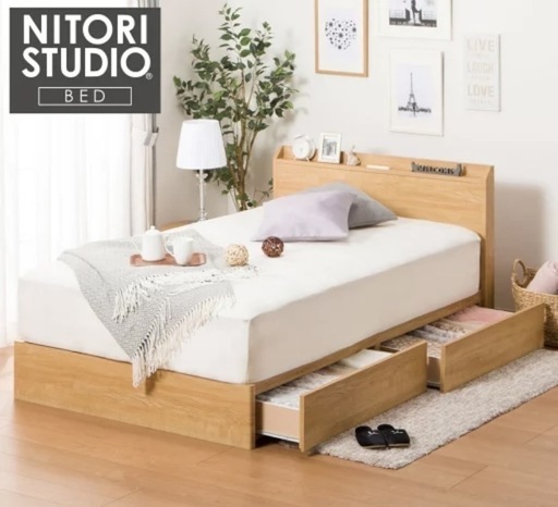 ダブルベットフレーム　マットレス　セット　ニトリ