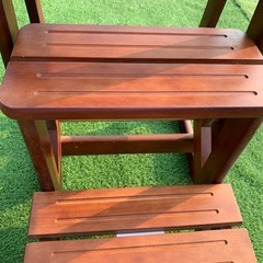 木製　３段　折りたたみ　踏み台　脚立の画像