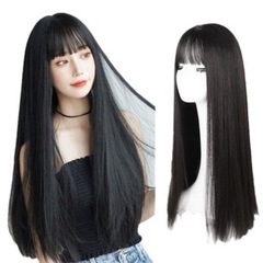 ❤️新品❤️ウィッグ フルウィッグ ﻿黒髪 ブラック ロング ストレート 自然 コスプレの画像