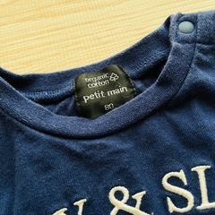 petit main 長袖Tシャツ ネイビー 80cmの画像