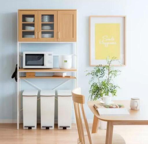 ニトリ キャビネット 幅79.5×奥行39.5×高さ89cm ホワイト 白 食器棚