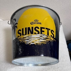 20％割引【オシャレ】Corona サンセットデザイン 金属製バケツ／飲料用・お鉢にも◎の画像