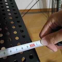 穴あき 机 パンチング 正方形 おしゃれ 美品の画像