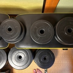 トレーニングベンチ　ダンベルセット　ゴールドジム腰ベルト　パワーグリップの画像