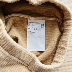 UNIQLO コーデュロイ ベージュパンツ 80cmの画像