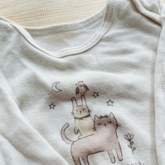 シャツ肌着 長袖 ロンパース 2枚セット 80cmの画像