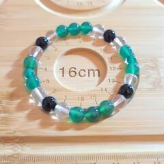 オニキスと水晶のブレスレットの画像