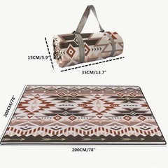 新品 レジャーシート 厚手 ふかふか 3層構造 民族柄 200×200 cm 大判 キルティング  撥水 洗える 軽量 コンパクト インナーシート アウトドア キャンプ ピクニックの画像