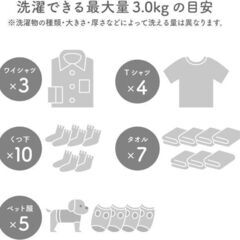 未使用 ダイヤDaiya フランドリー Flaundry 小型洗濯機 しっかり洗える 洗濯容量3kg 分別洗いの画像