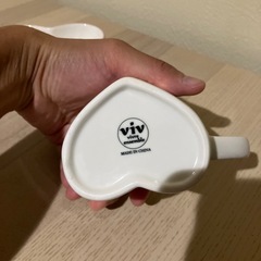 【未使用品】ハートのカップ、お皿セットの画像