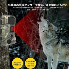 限定1名☘️新品未使用品✨️ トレイルカメラ 赤外線カメラ  野生動物監視 防犯 超高速トリガー 人感センサーの画像