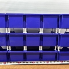 【ガレージ用品】コンテナボックス★工具入れ★ツールボックス★ボルト仕分けなど★道具箱ブルー部品入れの画像