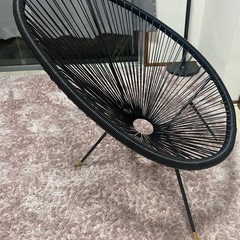 アカプルコチェア風　ラウンジチェア　黒 美品の画像