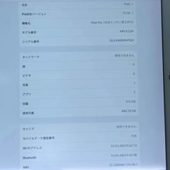 iPad Pro 12.9インチ 第2世代 512GB セルラー(Docomo版) 軽度訳アリの画像