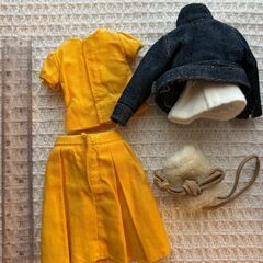 セットアップ♡黄色イエローデニムジャンパー鞄バッグお洋服リカちゃんりかちゃんママバービーちゃんエリーちゃんの画像