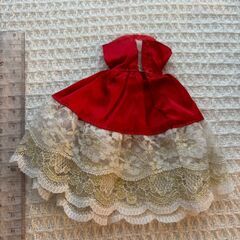 プリンセスドレス♡赤レッドフリルレースリボンミニスカートお洋服リカちゃんりかちゃんママバービーちゃんエリーちゃんの画像