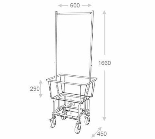 【極美品】DULTON 
LAUNDRY CART WITH POLE RACK CHROME